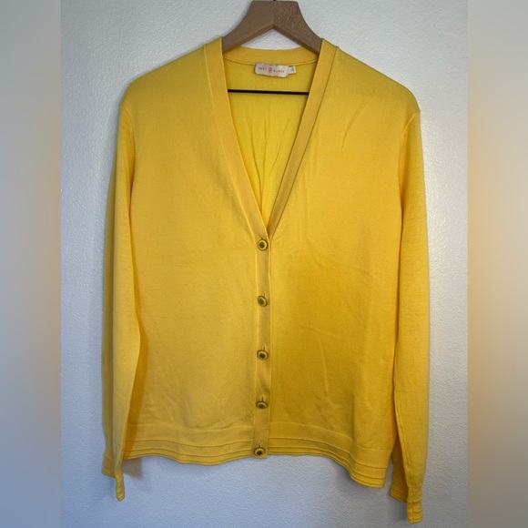 Tory Burch Sweaters - Tory Burch Sweater Cardigan Yellow Large Wool